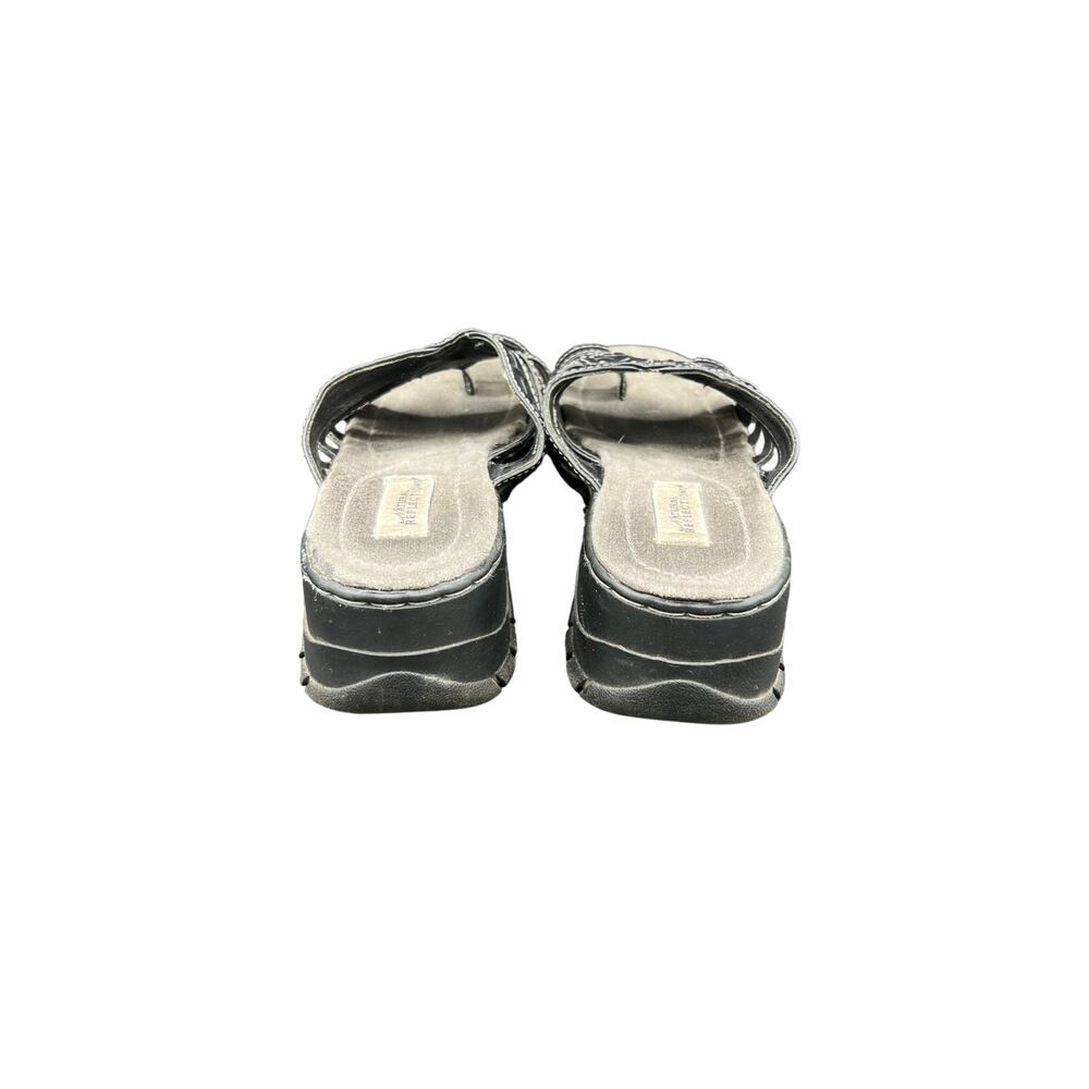 🖤 Natural Reflections Black Thong Slide Sandals Women’s 9 Comfort Casual Summer - Picture 6 of 8